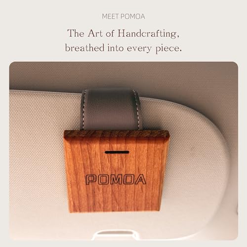 Car Air Freshener Starter Kit with Premium Leather Visor Clip, North American Alder Wood Scent Diffuser, Refillable Solid Wood Odor Eliminator for Vehicle Cabin, Truck & SUV, No Liquid (Velvet Teak) - view 2