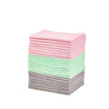 Microfiber Cleaning Cloths, Ultra-Soft and Highly Absorbent, Streak-Free, Lint-Free, Scratch-Free, Washable, for Car Detailing and Glass Cleaning, 16" x 12", Green/Gray/Pink, 24-Pack