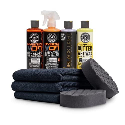 Black Car Care Kit for Dark Paint, 9-Piece Detailing Set