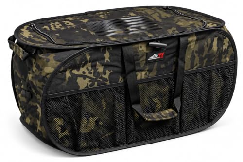 USA Camo Pop-Up Trunk Organizer – Expandable Collapsible Cargo Storage Caddy with American Flag Design, Heavy-Duty Foldable Car SUV Truck Trunk Organizer, Universal Fit