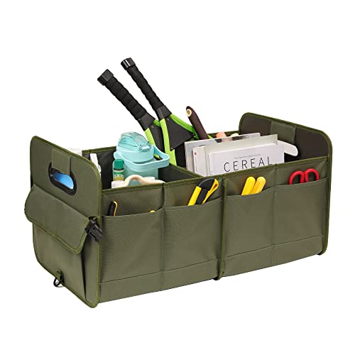 Car Trunk Organizer, Green, Foldable, Non-slip, Adjustable, Multiple Compartments, 600D Oxford Cloth Material - view 6