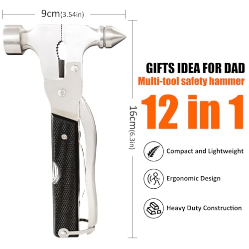 Car Safety Hammer Glass Breaker, 12-in-1 Car Stainless Steel Hammer Multi-Tool - Emergency Escape, Vehicle Tool Kit, Camping Outdoor Rescue Emergency Essentials - Suitable for Men, Women - view 3