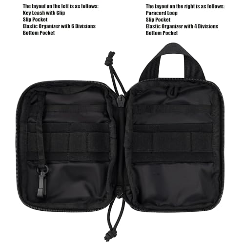 Mini Pocket Organizer for Men EDC Gear Storage Pouch Belt/MOLLE-Compatible 6" x 4" x 1.5" Micro Nylon Bag for Multitools Flashlight Knife Pen Field Notebook Tactical Survival Outdoor Gadget - view 3