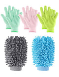 4 Pairs Microfiber Cleaning Gloves, Dusting for Blinds, Reusable