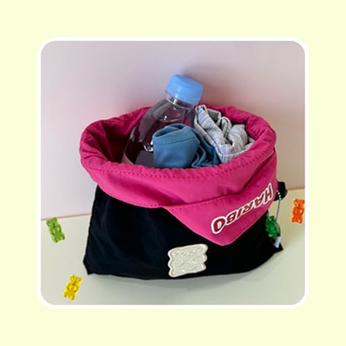 Haribo Gummy Bear Drawstring Pouch, Soft Polyester Lined Bag with Drawcord, Cute Portable Storage for Small Items - view 3
