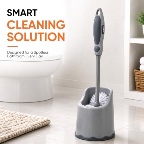 Toilet Brush and Holder (1 Pack) Toilet Scrubber Bowl Cleaner Brushes Wand, Toilets Brush with Holder Caddy, Bathroom Cleaning Brush, Bowl Brush Set - view 3