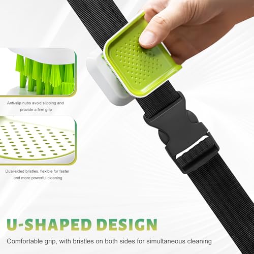 Car Seat Belt Cleaning Brush, Nonslip U-Shaped Safety Belt Washing Tool with Double-Sided Bristles, Closeable Seatbelt Detailing Tool Cleaning Brush for Most Vehicles - view 3