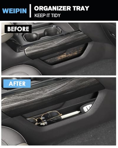 For 4PCS Door Organizer Tray& 2PCS Lower Center Console Organizer Tray Compatible with 2022–2026 Silverado&Sierra 1500/2024–2026 Silverado&Sierra 2500HD/3500HD–Full Console w/Bucket Seats Only - view 3