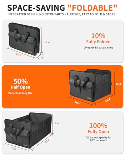 Sturdy Car Trunk Organizer - Firm Inner Panels, Foldable Storage - view 3