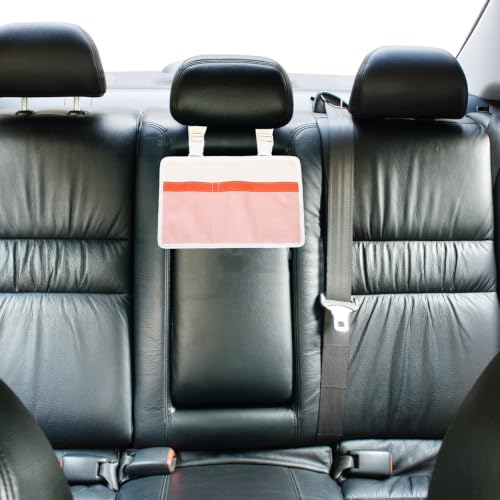 PU Pink Seat Back Organizer Bag with Two Pockets and Adjustable Hooks - view 4