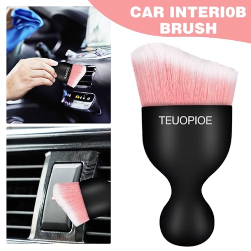 Car Detailing Brush for Interior Dusting and Air Vents,Pink White - view 5