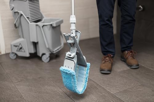 Commercial SmartColor MicroMop 15.0, 16" Wet Microfiber Mop Pad, Reusable - Heavy-Duty Floor Cleaning, Blue - MM40B - view 3