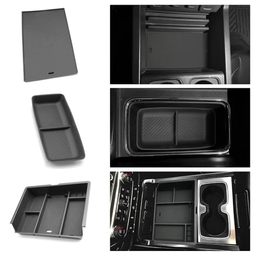 For 3PCS Center Console Organizer Tray&Console Tray Compatible with 2014-2018 Chevy Silverado/GMC Sierra 1500& 2015-2019 Silverado&Sierra 2500HD/3500HD - Full Console w/Bucket Seats Only