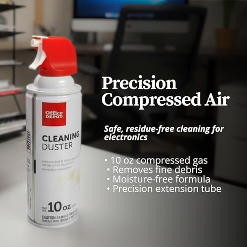 Cleaning Duster, 10 Oz Compressed Canned Air for Electronics, Keyboard Cleaner for Computer, Laptop, PC, Printer, Office Equipment, Moisture-Free, Pack of 6 - view 2