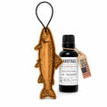 Trout Car Air Freshener Kit, Cool Breeze Scent, Refillable Wood Hanging Diffuser with 30 mL Fragrance Oil