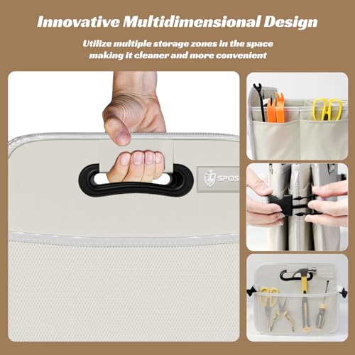Trunk Organizer for Car - 70L Collapsible Sturdy Car Storage, White - view 5