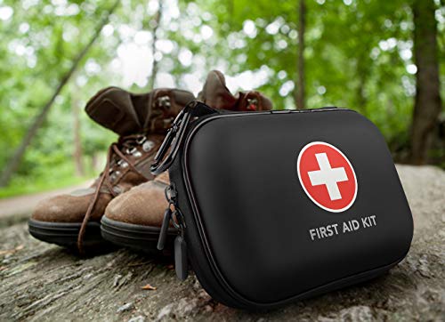 Mini First Aid Kit, 100 Pieces Water-Resistant Hard Shell Small Case - Perfect for Travel, Outdoor, Home, Office, Camping, Hiking, Car (Black) - view 7