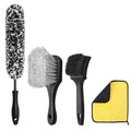 4PCS Wheel Kit 360 Scratch‑Free Dual Bristle Rim Brush Towel