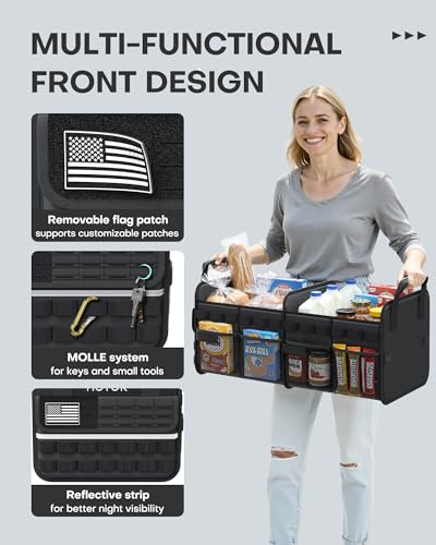 Tactical Trunk Organizer - Car Storage with Front MOLLE Pockets - view 5