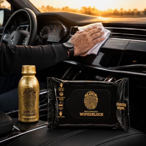 Carblock Millonario Car Care Bundle - Liquid Car Perfume 150 ml (Scent Up to 3 Months) + WipesBlock Interior Wipes 75 Ct - Clean, Restore Black Trim, Eliminate Odors, No Residue - view 2