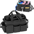 Large Wearable Cleaning Caddy Bag with Detachable Divider,Black