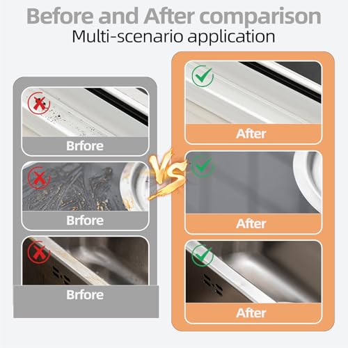 2 in 1 Groove Cleaning Brush, Grout Cleaner Tool & Multifunction Window Track Cleaner (with Hidden Scraper or Mini Dustpan) – for Glass Door Tracks, Window Sills, Sliding Doors (Orange) - view 6