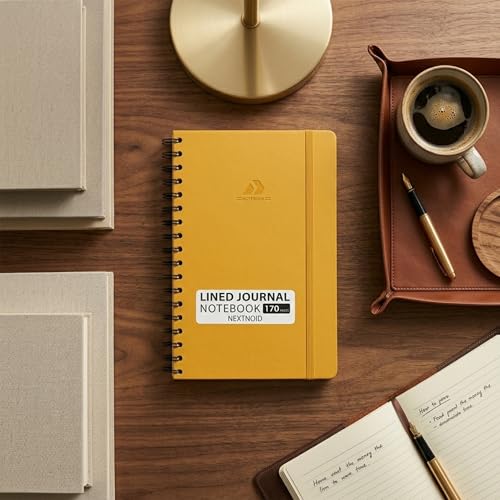 A5 Lined Spiral Notebook - 170 Pages, College Ruled, Yellow - view 2