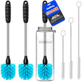 5 Pack Bottle Brush 14" Stainless Steel Straw Cleaner Brush,Blue