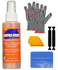 Rapid Prep Pre-Cleaner 4oz for Wax, Grease, and Oil Removal, Non-Hazardous and Non-Flammable Formula for Safe Pre-Cleaning of Automobile Paint, Metals, Signs, and Glass Surfaces + Toolkit