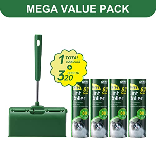 Large Lint Rollers Pet Hair Extra Sticky Furniture,Cat Dog Hair Remover Laundry Clothes Carpet,6.3 inches Wider with 320 Sheets Giant Lint Remover Brush for Couch - view 2