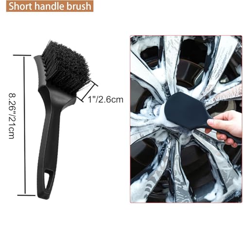 12Pcs Car Wheel & Tire Brush Kit,Including 17inch Long Wheel Brush,Short Handle Tire Brush,5pcs Boar Hair Detailing Brushes Kit & 3pcs Wire Brushes for Cleaning Car Wheels & Interior Exterior - view 3