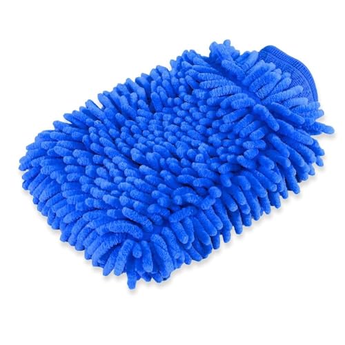 House Cleaning and Car Wash Mitts, Home Dusting Microfiber Gloves, Washing Clean Polish Faster (2-Pack, Green/Blue) - view 2