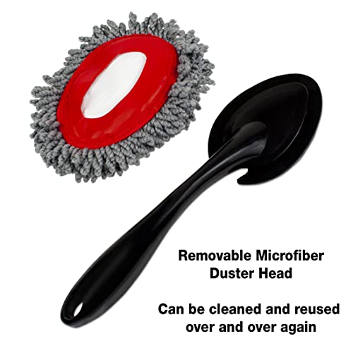 Detailer’s Preference Mini Microfiber Duster Brush with Spade Head, 12.5" Car Interior Cleaning Tool for Dust, Dirt, Pet Hair, Safe for Screens, Vents, Dashboards, Mirrors - view 4