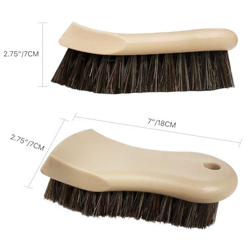 Long Bristle Horse Hair Brush for Leather Car Interiors, Brown - view 7