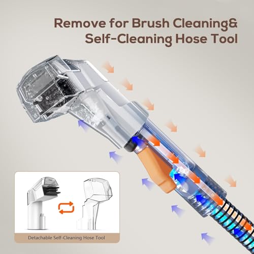 Portable Carpet & Upholstery Cleaner Machine, 15Kpa Powerful Suction & Deep Cleaning Cleaner Machine for Couch, Rugs, Carpet, Car, Pet, Furniture Cleaner with 2 Size BrushHead & Self-Cleaning System - view 3