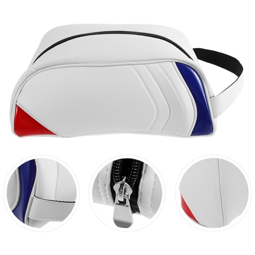 White PU Golf Shoe Tote Bag, Dustproof Carrier for Travel and Gym Use - view 6