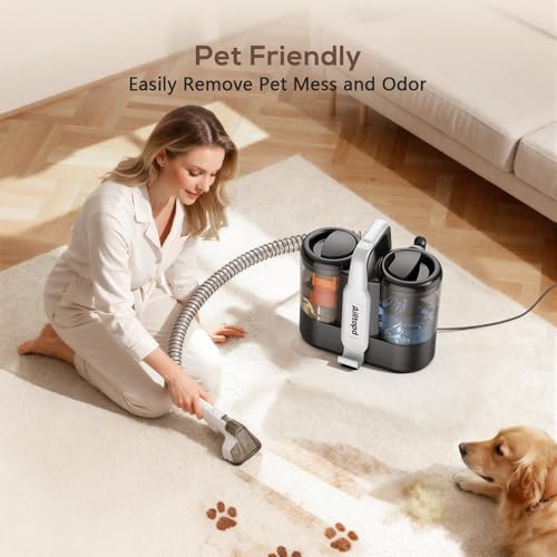 Portable Carpet & Upholstery Spot Cleaner Machine,15Kpa Deep Carpet Cleaner Machine for Rug, Pet, Couch, Car, Handheld Couch Cleaner with 2 Size BrushHead & Self-Cleaning System for Stairs & Furniture - view 3