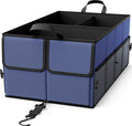 Foldable Car Trunk Organizer for SUV, 3-Compartment, Blue