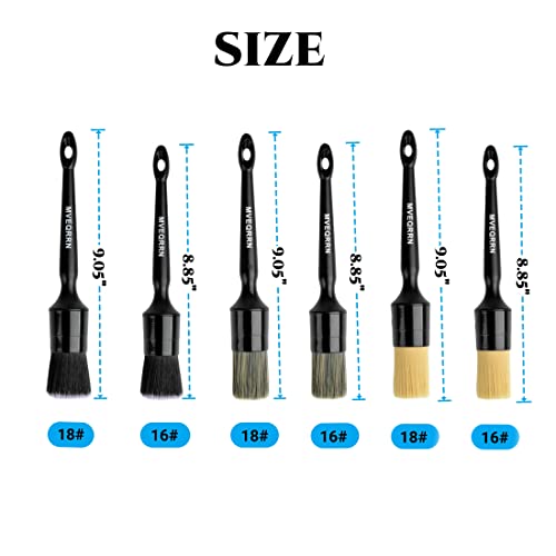 6 Pcs Car Detailing Brush Set, Boars Hair & Soft Cleaning Brushes - view 2