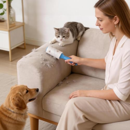 Extra Sticky Lint Roller for Pet Hair, 500 Sheets with 2 Handles - view 7
