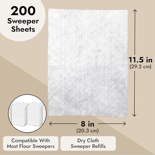 Disposable Mop Pads - Hard Floor Dust Mop - Disposable Microfiber Cloths - White Floor Cleaning Pads - 200 Count, White, 11.5" x 8" - view 5
