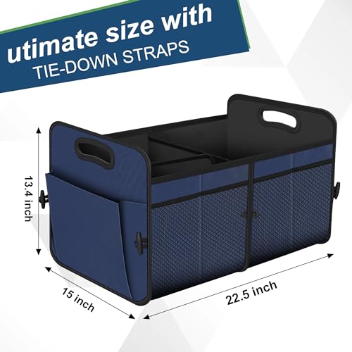 Car Trunk Organizer,Car Storage Organizer with 72L Large Capacity Waterproof Collapsible and 11 Pockets,Trunk Organizer for Car Suv/Jeep/Sedan, Large Size,Blue - view 2