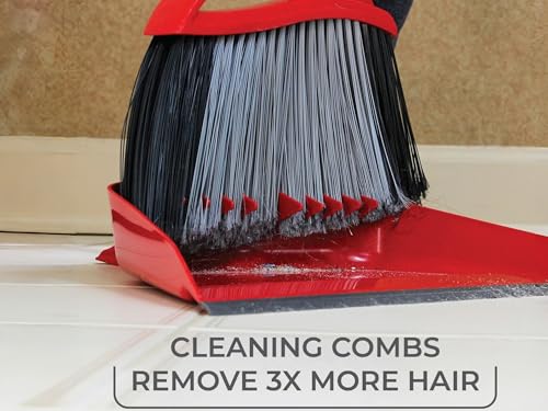 Broom with Dustpan Combo Set, Step-On Dustpan, V-Shaped Bristles - view 4