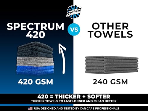 Drying Towels for Car Detailing - Premium Microfiber Cloth Perfect for a Streak-Free Finish - Spectrum 420 Dark Pack - 420 GSM, 16" x 16" (9-Pack) - view 5