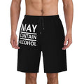 May Contain Alcohol Mens Swim Trunks Quick Dry Swim Shorts Swimwear Bathing Suits with Pockets