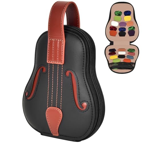 Guitar Picks Holder Case Hold 24+ Packs, Pick Variety Accessories Storage Pouch Organizer for ROTOPATA/for Jim Dunlop/for Picko Plectrums for Acoustic Electric Guitars Bass Ukulele (Box Only)