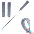 Retractable Gap Dust Cleaner Under Appliance Microfiber Duster Dust Brush with Extension Pole (36 to 49 inches) Cleaning Duster for Bed High Ceilings Furniture Bottom Household Gap Duster Gray