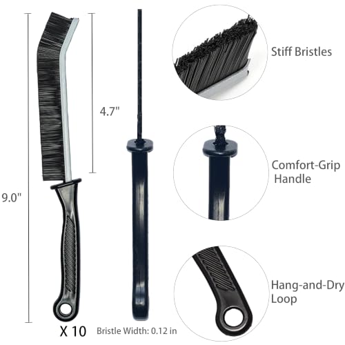 Crevice Cleaning Brush Set, Hard Bristle Grout Brush, 10-Pack - view 2