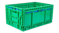 Hudson Exchange 23.62 x 15.75 x 11.81" (15.2 Gallon) Collapsible Straight Wall Handled Storage Container Tote, Green
