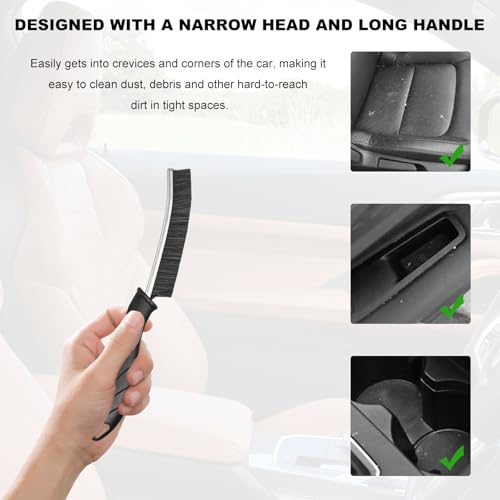 3 PCS Crevice Cleaning Brush, Hard Bristle Car Seat Gap Brushes for Deep Cleaning, Multifunctional Scrub Brush Essential Supplies for Vehicle Window Kitchen Bathroom - view 4